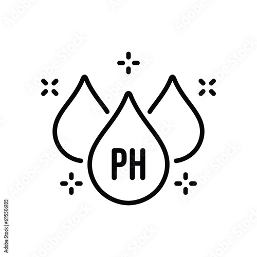 Neutral Ph Balance Line Icon. Free Acidity Concept Linear Pictogram. Non Ph Product for Hair, Skin or Food Outline Icon. Editable Stroke. Isolated Vector Illustration.