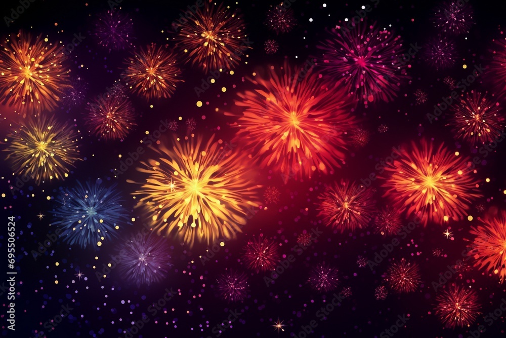 Fireworks background with bokeh effect and space for your text