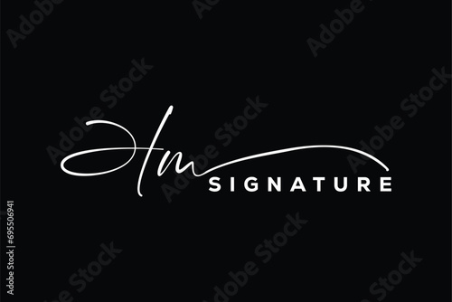 HM initials Handwriting signature logo. HM Hand drawn Calligraphy lettering Vector. HM letter real estate, beauty, photography letter logo design.