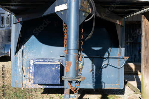 An old horse trailer gooseneck fitting