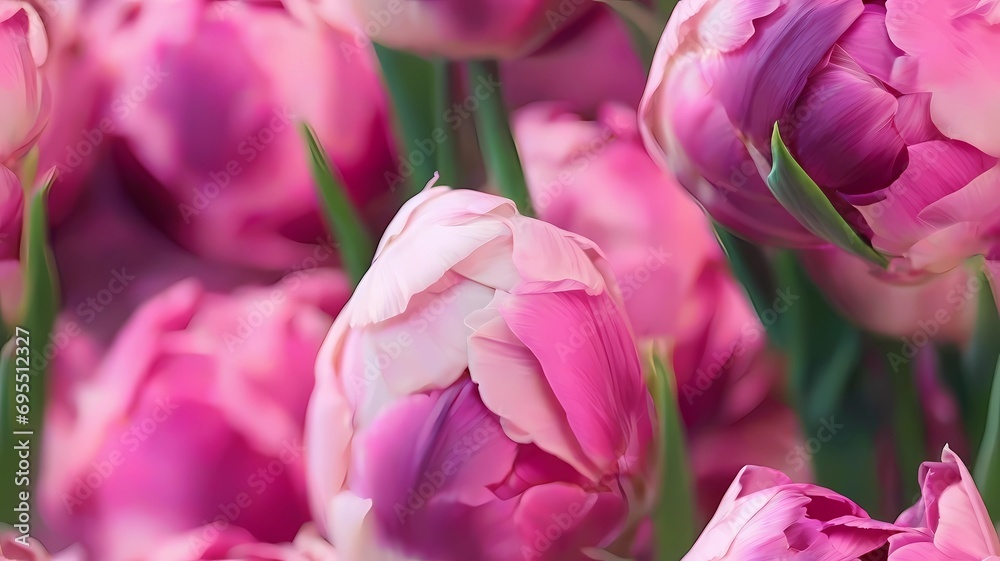 Obraz premium Ramo de Romance: Flores en Primavera. Tulipanes y Rosas: Belleza de Primavera. Flores en Plenitud: Romance y Color