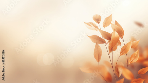 Beautiful soft background with orange leafs