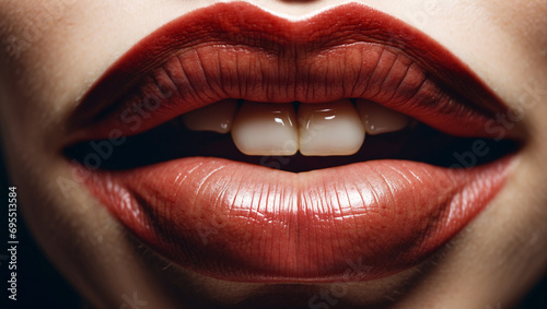 Huge ugly red lips photo