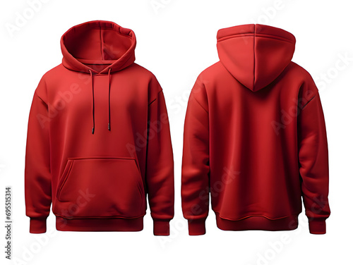 Two red hoodies on White Background photo