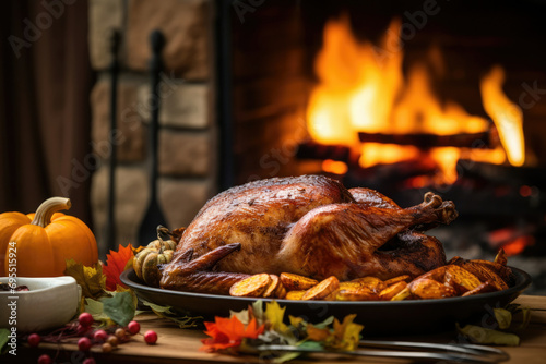 Holiday cooked meal turkey dinner food roast meat poultry celebrate