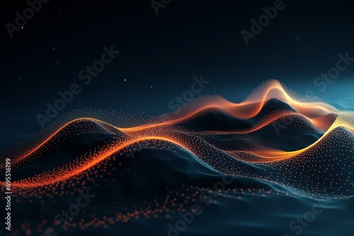 Abstract digital wave of particles. Futuristic point wave. Technology background