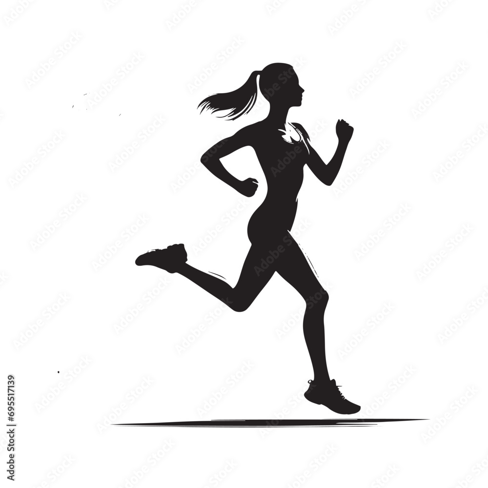 Running Girl Silhouette: Outdoor Exercise Bliss, Female Jogger in Harmony with Natural Surroundings - Minimallest running black vector lady runner Silhouette
Running Girl Silhouette: Outdoor Exercise Bliss, Female Jogger in Harmony with Natural Surroundings - Minimallest running black vector lady runner Silhouette