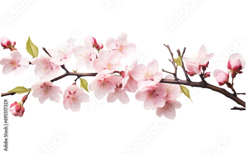 Full Bloom Cherry Blossom Isolated on Transparent Background PNG.
