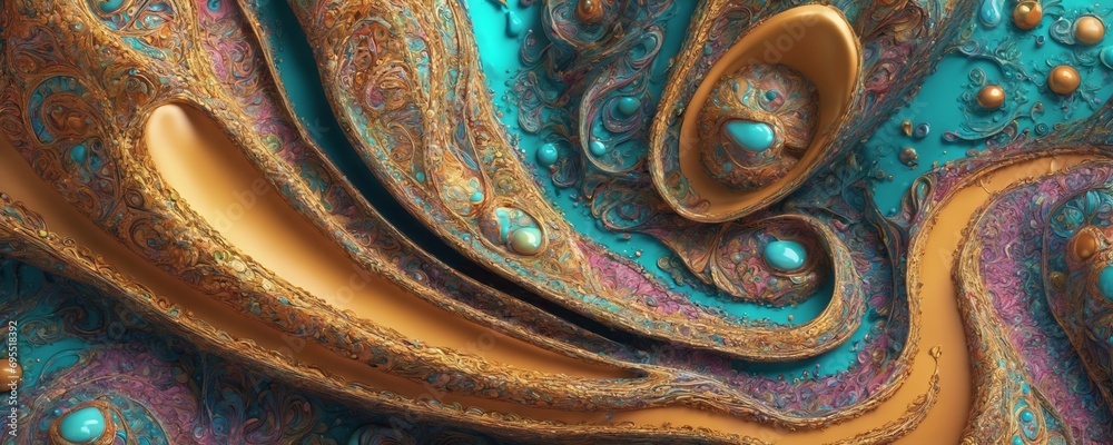 a very colorful abstract background with a lot of gold and turquoise a very colorful abstract background with a lot of gold and turquoise