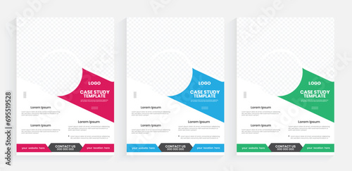 Case study a4 flyer design, Creative editable vector flier template, Advertising promotional flyer, business plan case study
