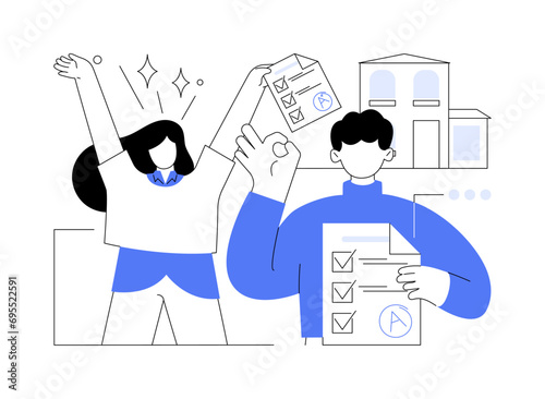 Passed the test isolated cartoon vector illustrations.