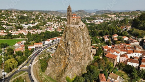 drone photo Rocher Saint-Michel d'Aiguilhe le puy-en-vellay France Europe photo