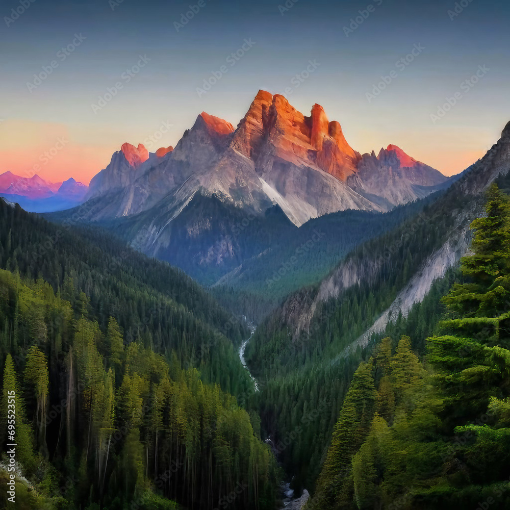 Fototapeta premium sunrise in the mountains