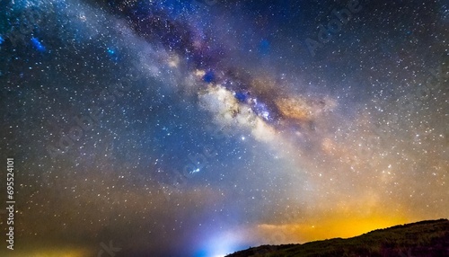 milky way galaxy with star and space dust in the universe and deep planet night sky background