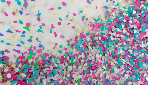multicolor confetti abstract background with a lot of falling pieces on a white background festive decorative tinsel element for design 3d render