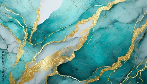 abstract marble teal blue and gold background invitation backdrop ai generated
