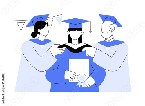 Hooding ceremony isolated cartoon vector illustrations.