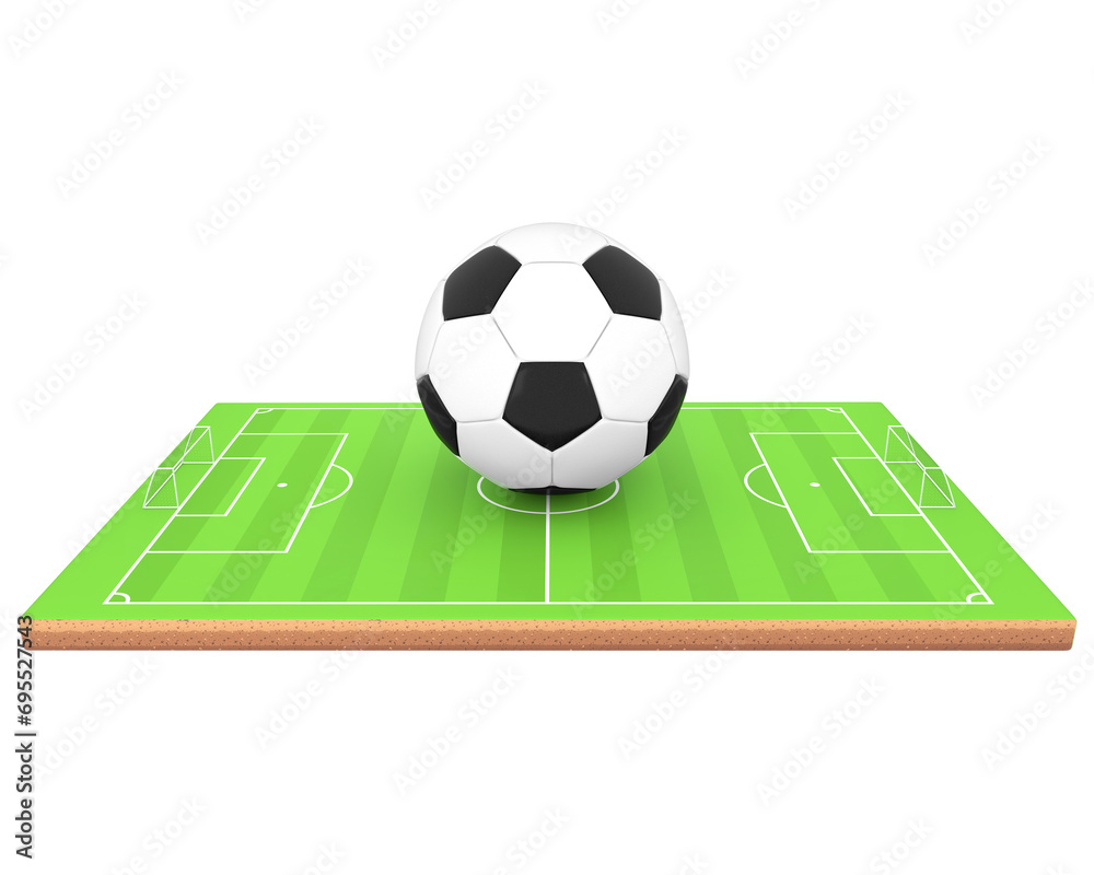 3D Rendering Soccer Ball On Soccer Field Side View Isolated On Transparent Background, PNG File Add 3D Rendering Soccer Ball On Soccer Field Side View Isolated On Transparent Background, PNG File Add