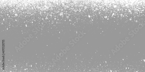 Winter morning snow is falling with small particles, winter morning snow flakes are dancing in the air, white glitter background for presentation.