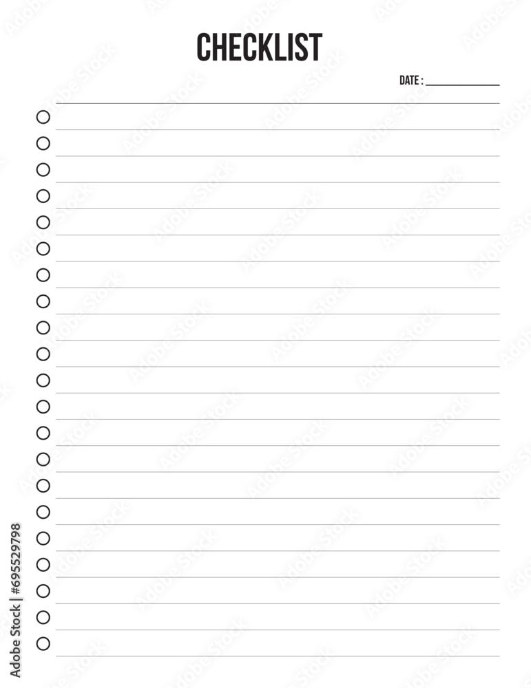 simple Checklist Template Printable & Fillable simple Checklist Template Printable & Fillable