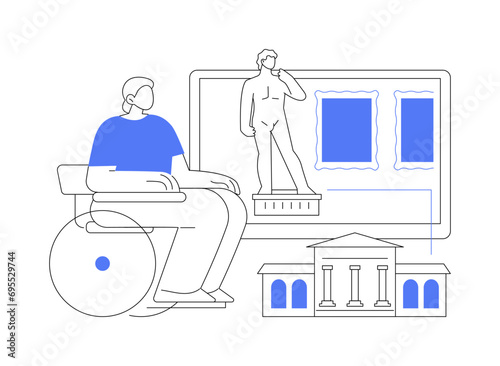Museum virtual tour isolated cartoon vector illustrations.