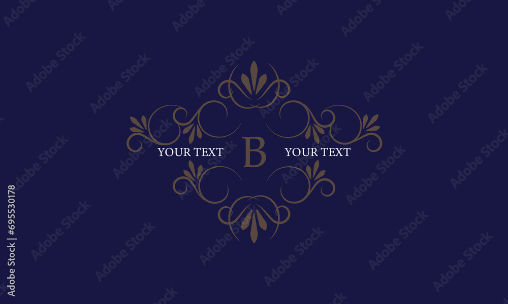 Elegant icon for boutique, restaurant, cafe, hotel, jewelry and fashion with the letter B in the center.
