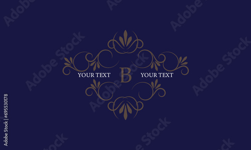 Elegant icon for boutique, restaurant, cafe, hotel, jewelry and fashion with the letter B in the center.