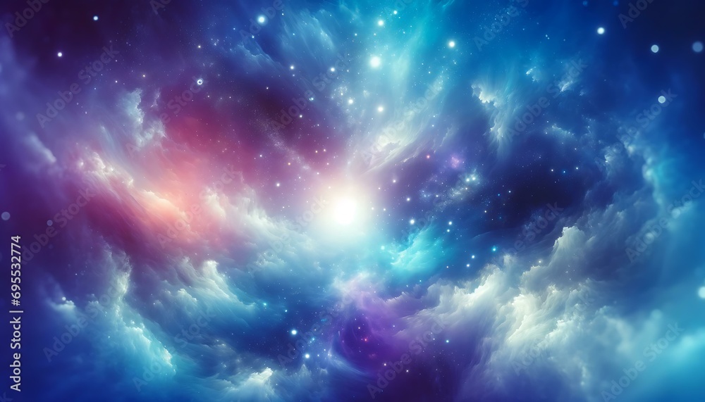 Gradient color background image with an ethereal space odyssey theme