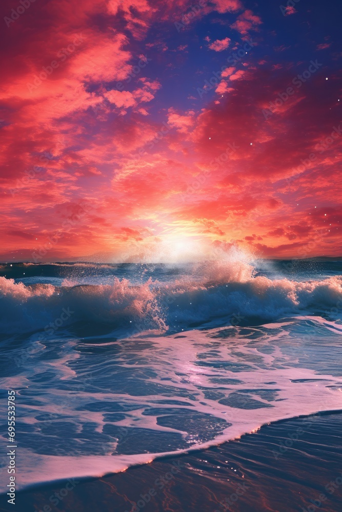A beautiful vertical waves background image