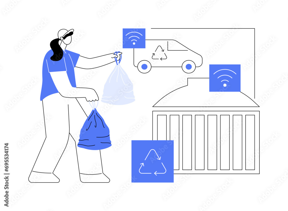 Waste sensors isolated cartoon vector illustrations. Waste sensors isolated cartoon vector illustrations.