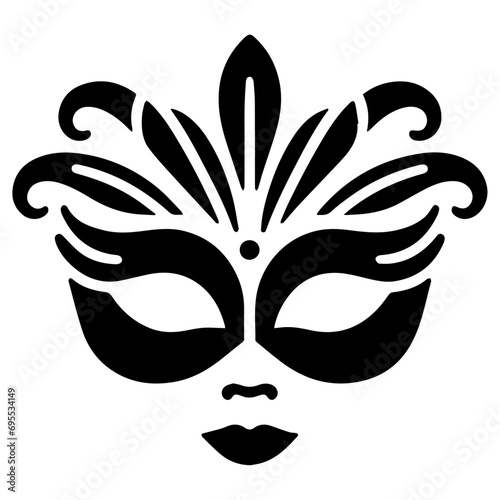 Beautiful Female Mask vector icon art illustration, mask icon vector art, modern and stylish mask