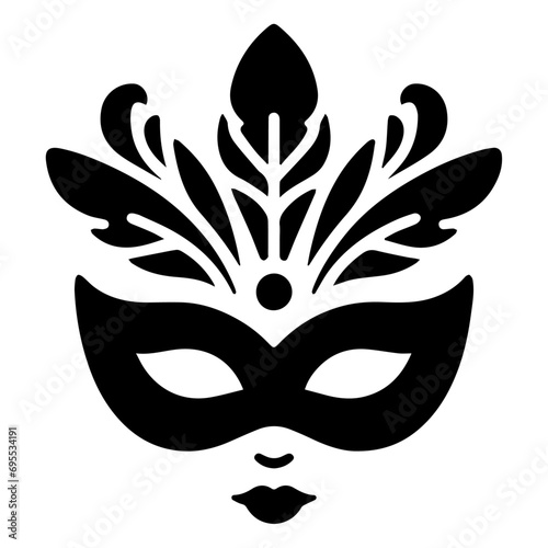 Beautiful Female Mask vector icon art illustration, mask icon vector art, modern and stylish mask