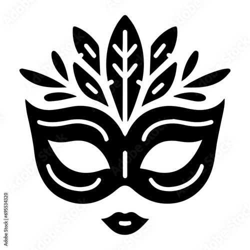Beautiful Female Mask vector icon art illustration, mask icon vector art, modern and stylish mask
