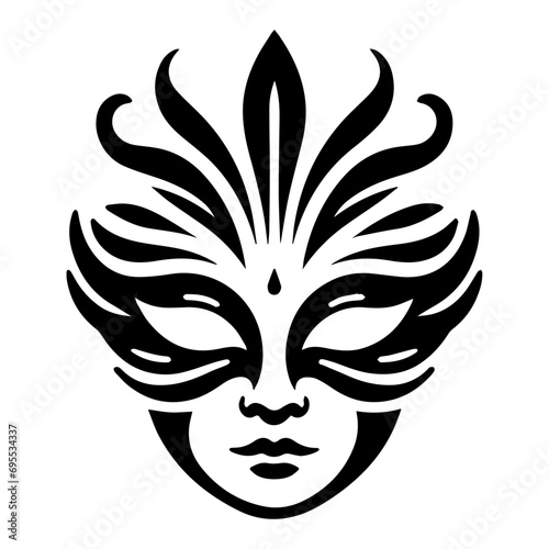 Beautiful Female Mask vector icon art illustration, mask icon vector art, modern and stylish mask