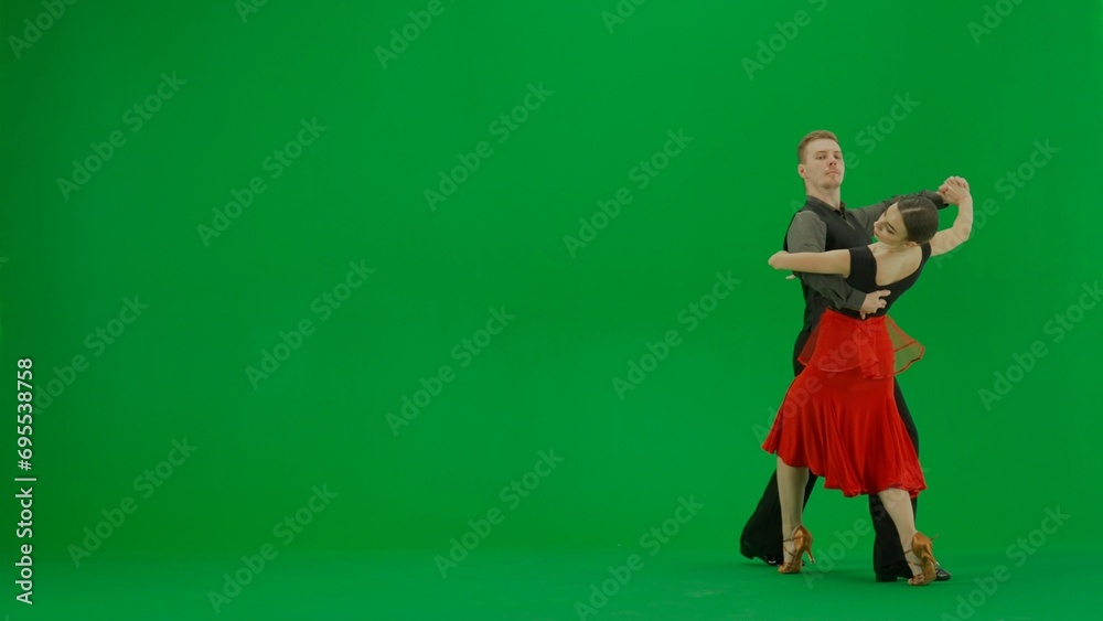 Elegant Ballroom Dance Couple in Action chroma key. Elegant Ballroom Dance Couple in Action chroma key.