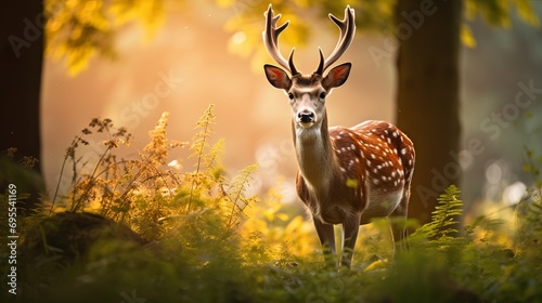 A stunning wild deer in the wild