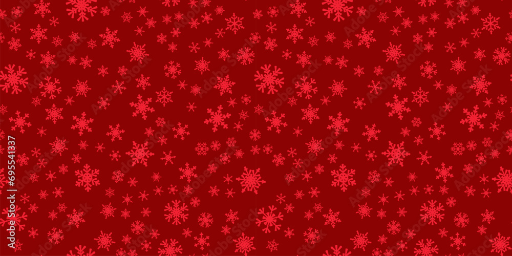 Snowflakes seamless pattern for Christmas holidays. Xmas snowflake ornament for winter holidays greeting card or wrapper. Christmas snowfall texture.