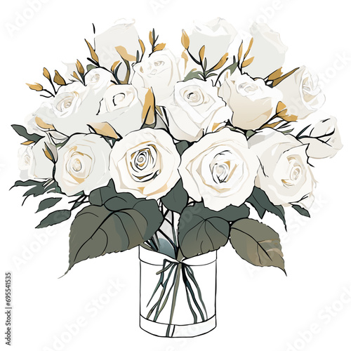 bouquet of white roses