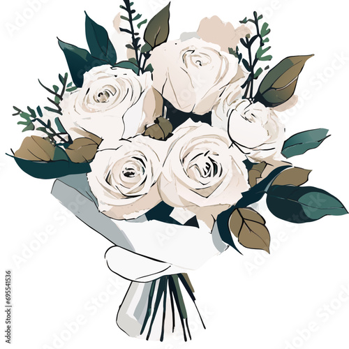 bouquet of white roses