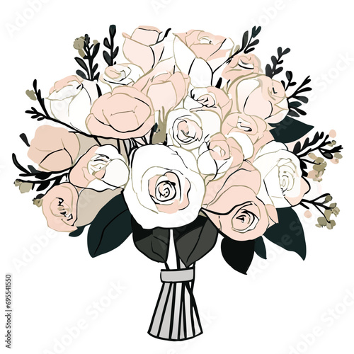 bouquet of white roses
