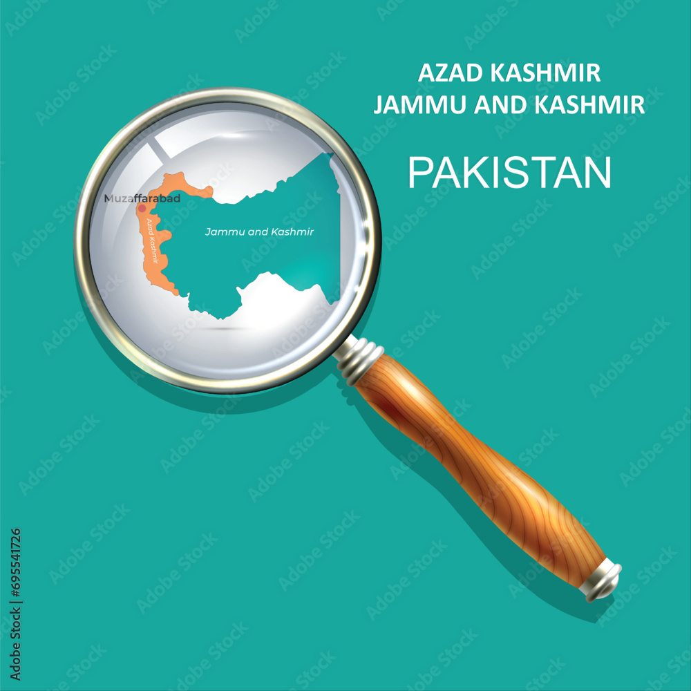 Azad Kashmir Magnifier with a map of abstract topographic background ...