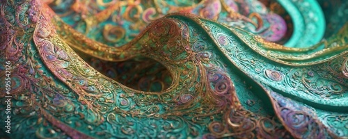 a close up of a scarf with a pattern
