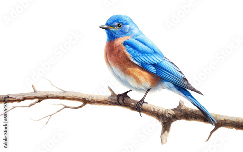 Curious Eastern Bluebird On Transparent Background photo