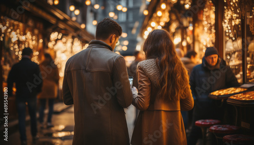 tourist couple in Paris,Generative AI