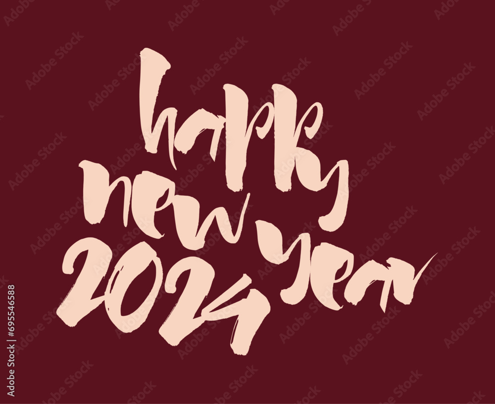 Happy New Year 2024 Abstract Maroon Graphic Design Vector Logo Symbol Illustration Happy New Year 2024 Abstract Maroon Graphic Design Vector Logo Symbol Illustration