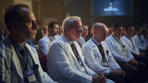 A group of doctors attending a cancer research conference.