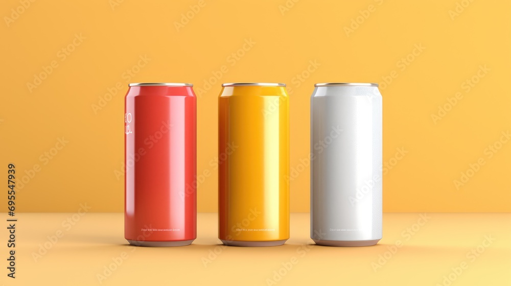 A mock-up blank soft drink can. A mock-up blank soft drink can.