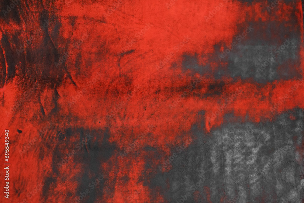 Obraz premium Black red natural leather texture background. Top view. Close up.