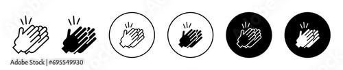 Clapping hands icon. audience people clap gesture to show appreciation or support by cheers hurray logo sign. applause bravo hand clapping expression flap symbol. cheerful handclap vector
