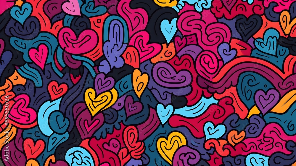 fun colorful line doodle pattern 